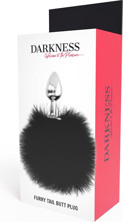 Image du produit Darkness Plug anal en métal avec queue de lapin noire