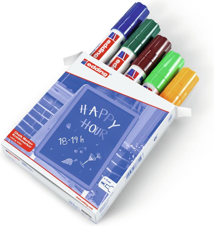 Produktbild Edding Kreidemarker 4090 (Sortiert, 5 Farben, 15 mm, 5 x)