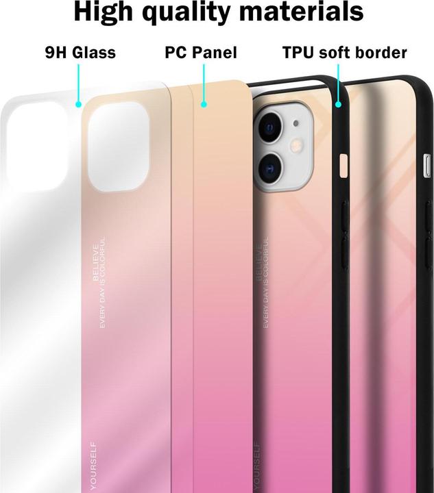 Image du produit Cadorabo Couverture en verre TPU 2 couleurs (Apple iPhone 11)