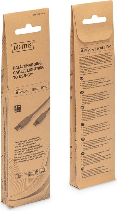 Produktbild Digitus USB Typ C – Lightning (2 m, USB 2.0)