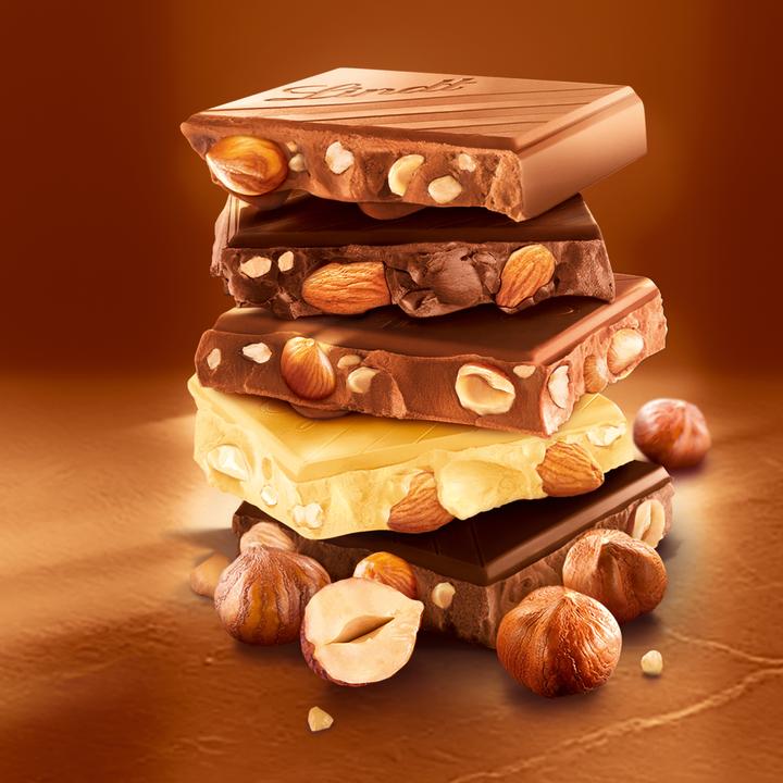Produktbild Lindt Les Grandes Milch Nuss Tafelschokolade (450 g)