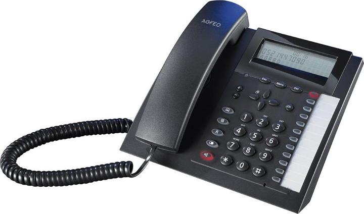 Produktbild Agfeo T 18 schwarz analoges Telefon 3-zeiliges Display 3-stufiger Geräte- Neigungswinkel Headsetanschl....