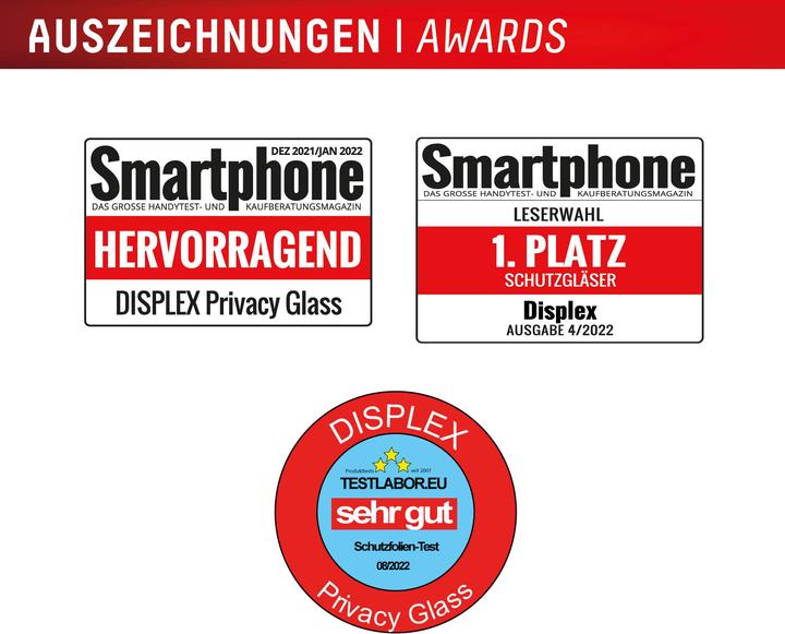 Nutritional values and ingredients Displex Privacy Glass, Privacy Full Cover Panzerglas (1 Piece, Apple iPhone 16)
