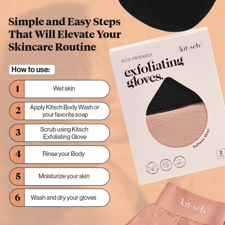 Actual product image Kitsch Exfoliating gloves