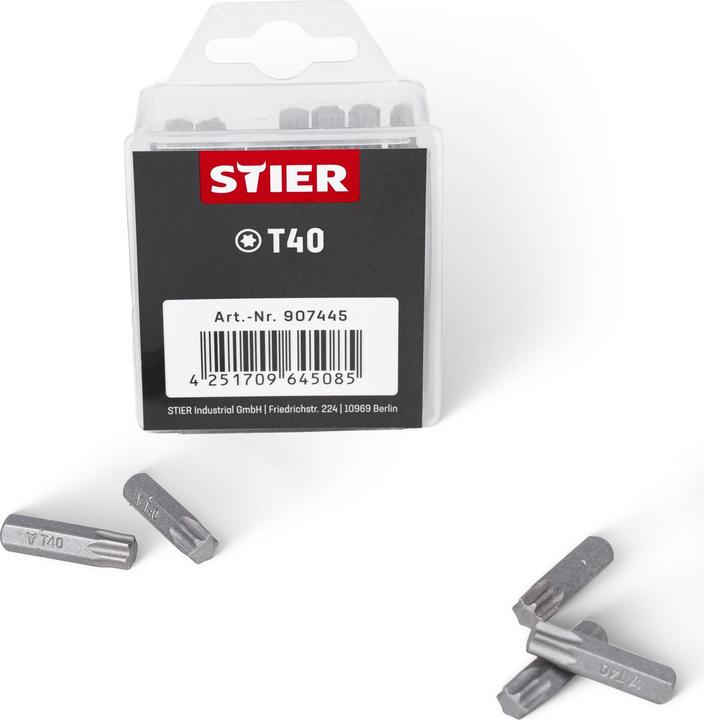Image du produit Stier Grand pack d'embouts TORX® T40 (25mm)