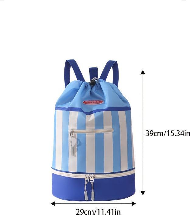Produktbild Only-Bags.Store 1 Stück Sportrucksack - Gestreift, Nass/Trocken-Trennung, leichte Polyester-Tasche mit