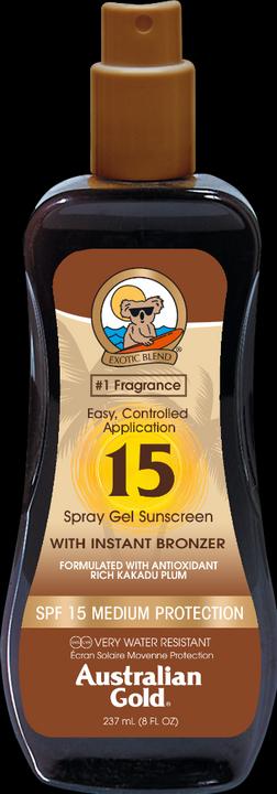 Australian Gold Gel mit Bronzer (Sonnenspray, Sonnengel, SPF 15, 237 ml)