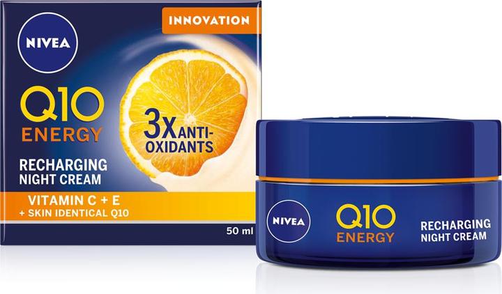 Actual product image NIVEA Q10 Energy Recharging Night Cream, Night cream, Women, Universal skin, Face, Anti-dullness, An (50 ml, Night cream)