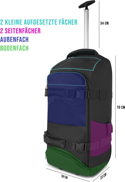 Produktbild Normani Reisetasche mit Rucksackfunktion 90L mit Regenüberzug Schwarz (90 l, L (90 - 115l))
