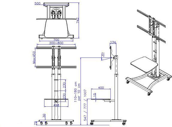 Actual product image Value LCD/TV wheel stand (Universal, 60", 50 kg)