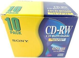 Actual product image Sony CD-Rewritable 650 MB (10 x)