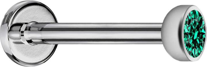 Produktbild Star Piercing Micro Labret Innengewinde silber mit Halbkugel Kristall türkis (ohne Messing, Titan G23)