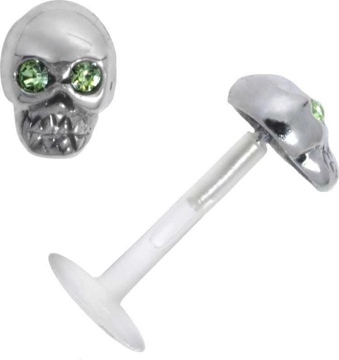 Actual product image Bijouteria Piercing for lip/Tragus (Bioplastic, Crystal, Silver 925)