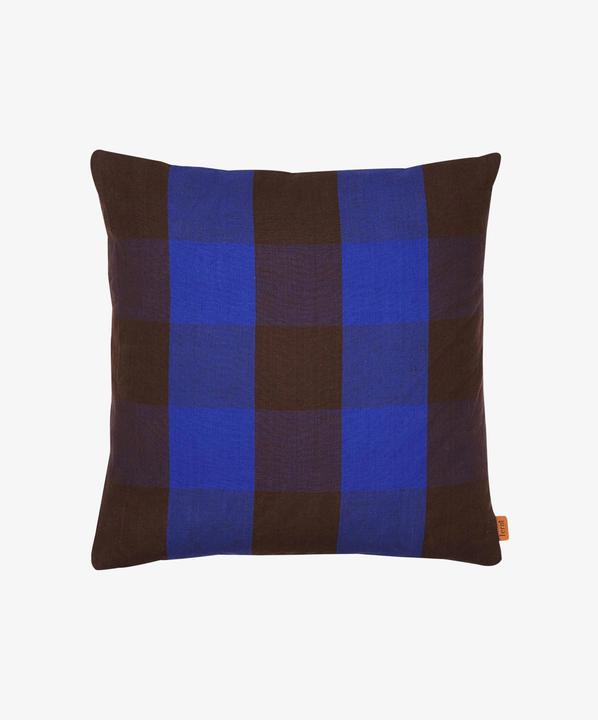 Image du produit Ferm Living Housses de coussins avec remplissage GRAND Ã carreaux bleu (50 x 50 cm)