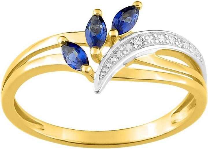 Produktbild Lara Vergoldeter RING - ZWEIFARBIG - BLAUER ZIRKONIA - ZIRKONIA - GR. 52 (52)