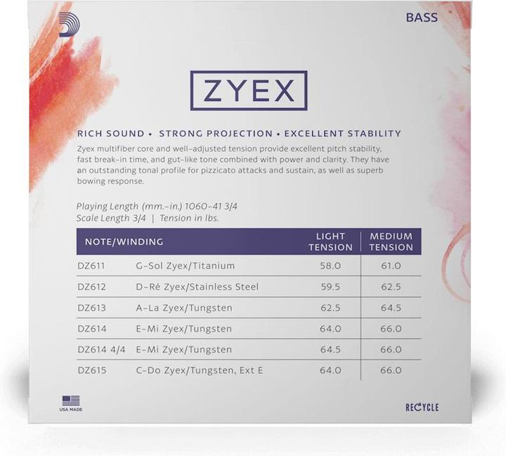 Valori nutrizionali e ingredienti D'Addario Zyex DZ614 4/4L (1 x, Viola)