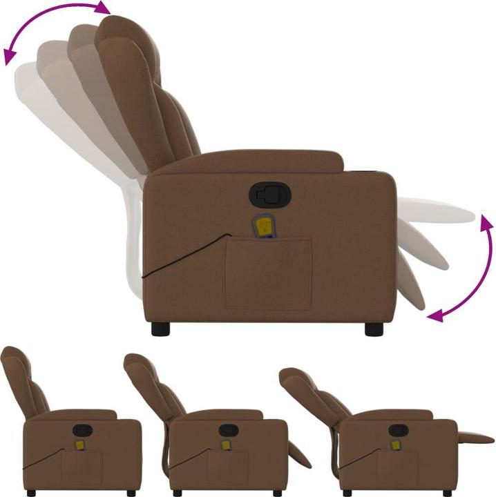 Produktbild VidaXL Massagesessel Braun Stoff,Farbe: Braun,Material: Stoff (100