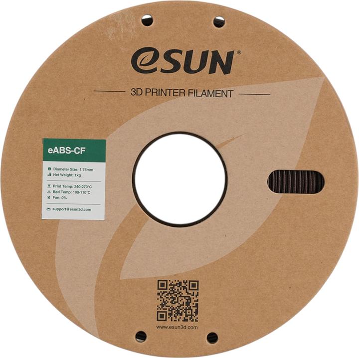 Actual product image eSUN EABS-CF 1.75mm DARK RED 1kg (ABS, 1.75 mm, 1000 g, Red)