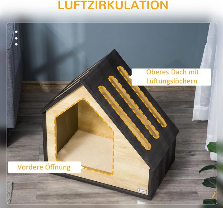 Produktbild PawHut Hundehütte mit Kissen (Hundehütte)