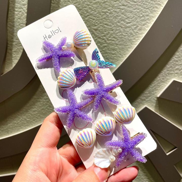 Produktbild Activity Board Cute Candy Color Shell Mermaid Sugar Starfish Hair Clip Bangs Clip High-End Side Clip Hairpin