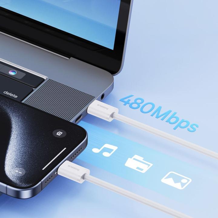 Produktbild Baseus Superior Series II USB-C – USB-C 30 W 480 Mbit/s 2 m Kabel – Weiss (2 m, USB 2.0)