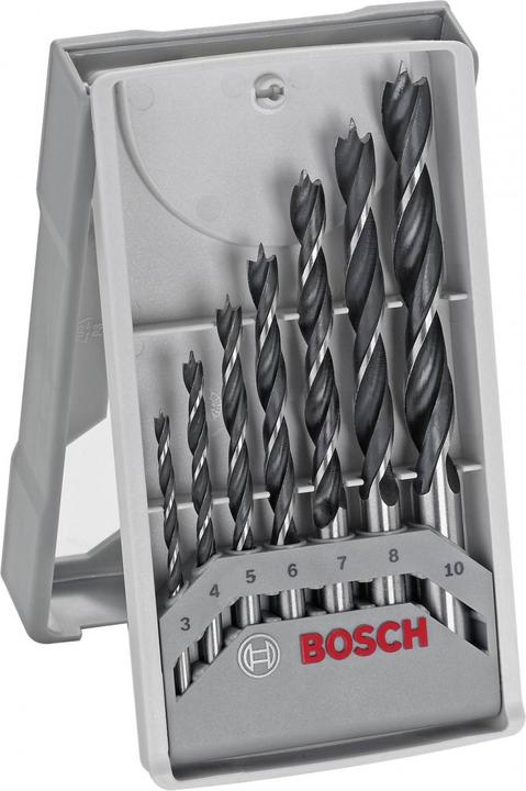 Actual product image Bosch Professional Zubehör PRO Wood twist drill set. 7 pcs. (4 mm, 3 mm, 5 mm, 6 mm, 7 mm, 8 mm, 10 mm)
