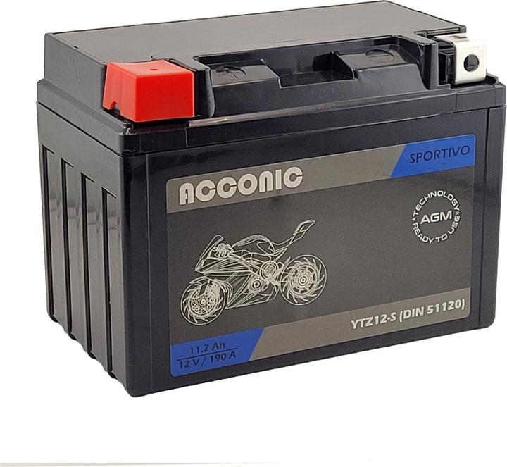 Produktbild Acconic Sportivo AGM YTZ12S Motorradbatterie 11,2 Ah 12V (DIN 51120) (12 V, 11.20 Ah)