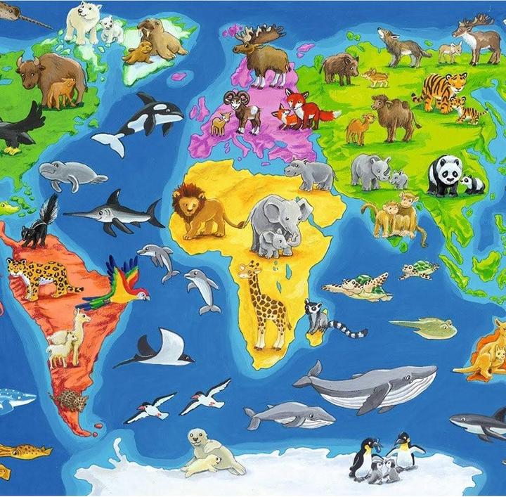 Produktbild Ravensburger Weltkarte mit Tieren (30 Teile)
