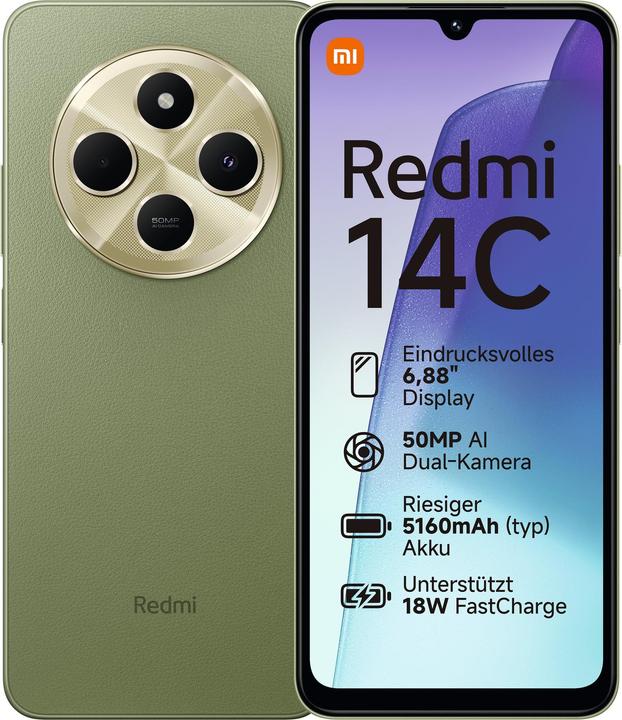 Productafbeelding Xiaomi Redmi 14C (128 GB, Saliegroen, 6.88", Dubbele SIM, 50 Mpx, 4G)