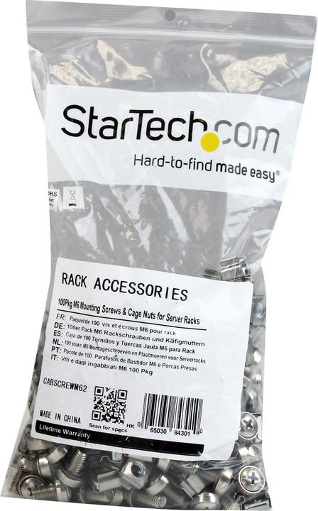 Actual product image StarTech M6 CAGE NUTS and SCREWS