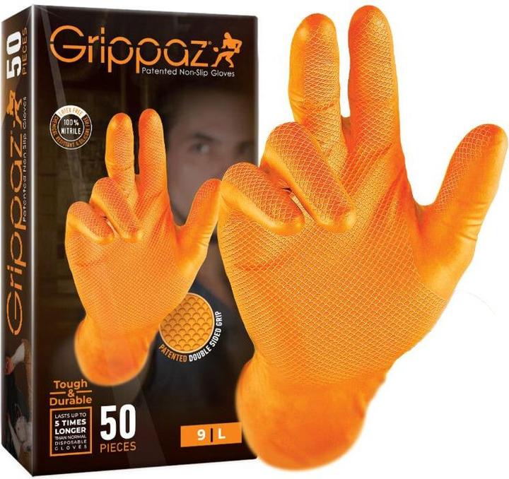 Immagine prodotto Grippaz 246 Guanti in nitrile arancione 50 pezzi O (M)