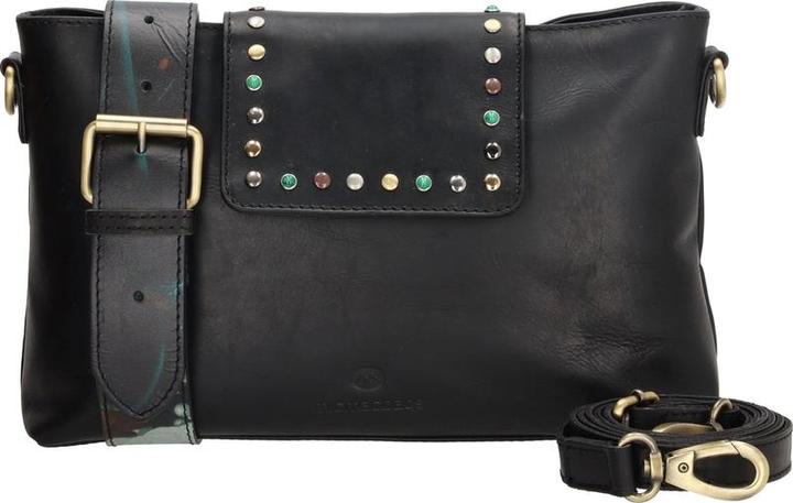 Actual product image Micmacbags Hide & Stitches Masterpiece Shoulder Bag - Black - 100% Leather