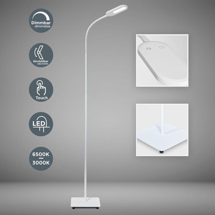Produktbild B.K.Licht CCT LED Stehleuchte, matt-weiss, 1xLED-Platine/6,5W (600 lm)