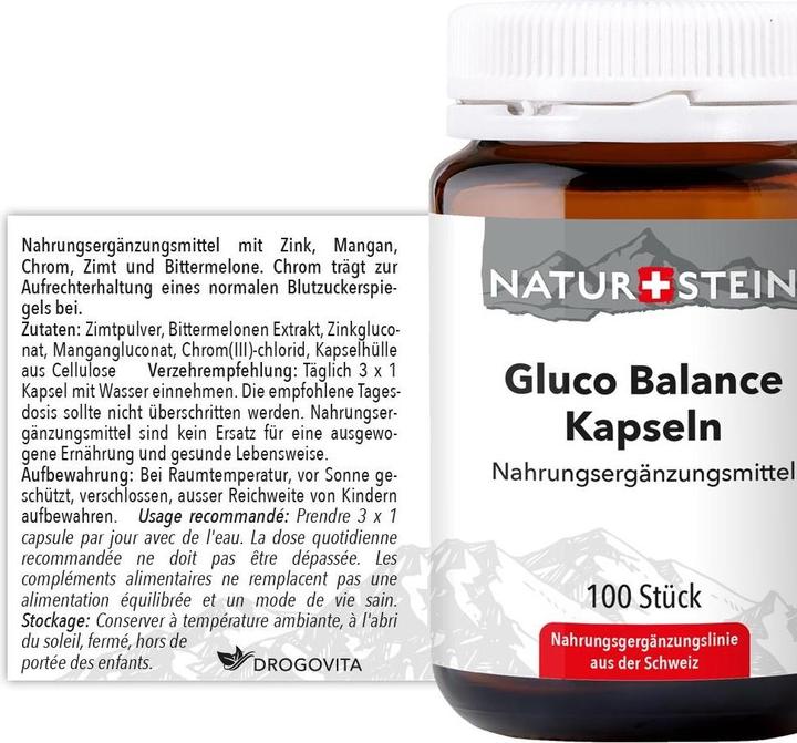 Nährwerte und Zutaten Naturstein Gluco Balance Kapseln 100Stk. (100 Stück, Kapseln, 147 g)