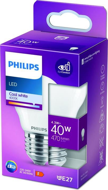 Produktbild Philips LED Candle & Lustre (E27, 4.30 W, 470 lm, 1 x, F)