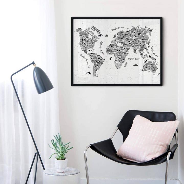 Actual product image Trenddeko World map - Around the world (50 x 40 cm)