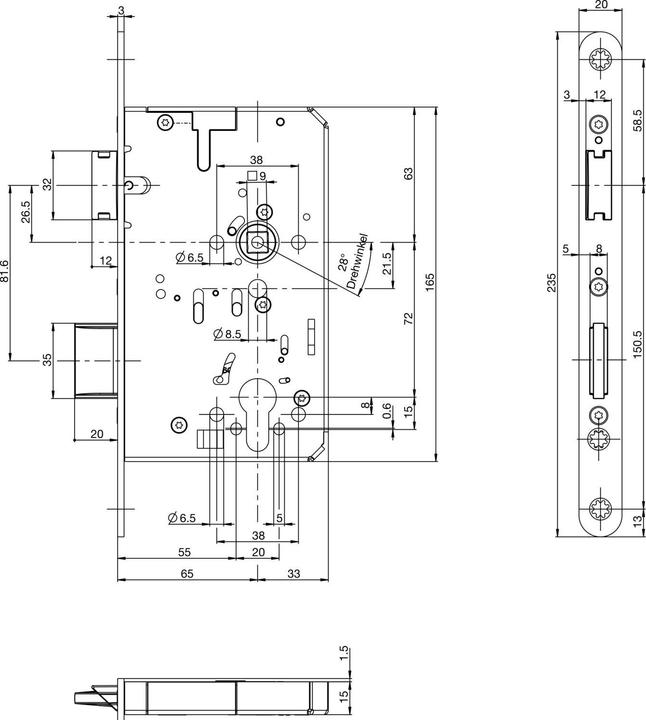 Actual product image BKS Panic locks B-23200 (Profile cylinder)