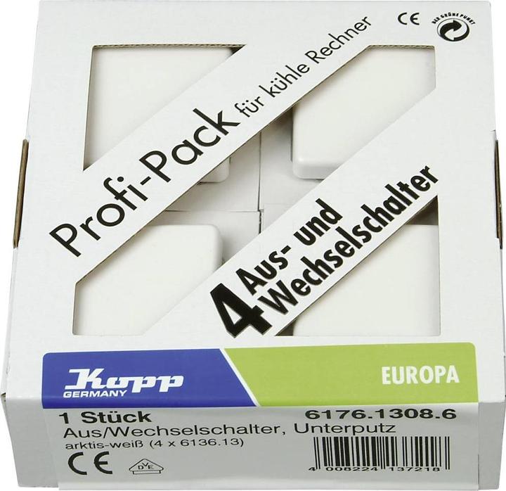 Produktbild Kopp Einsatz Wechselschalter Europa Arktis-Weiss, Matt 617613086