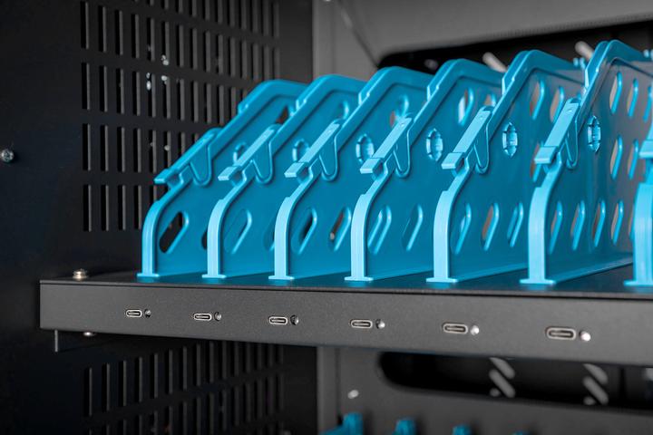 Actual product image Digitus Mobile charging cabinet, 15.6", USB-C 30 charging stations, PDU, fan, 1260 x 824 x 650 mm
