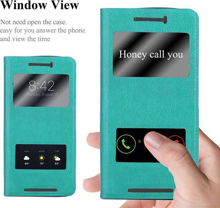Actual product image Cadorabo Book with View double window cover (HTC One M9)