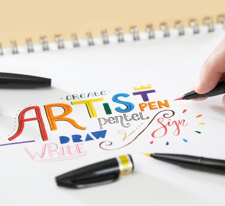 Actual product image Pentel Sign Pen Brush Artist (Ochre, 1 x)