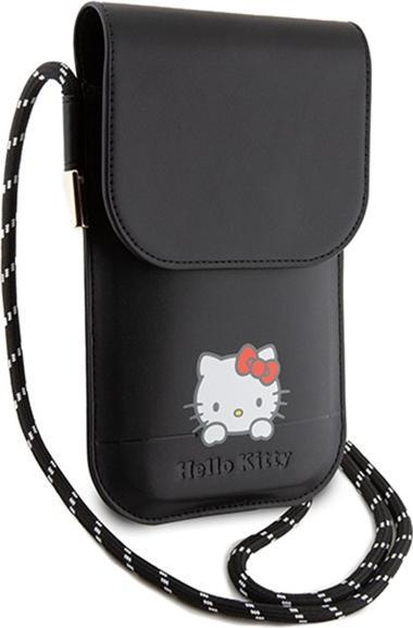 Actual product image Hello Kitty PU Smooth Leather Crossbody Case - black