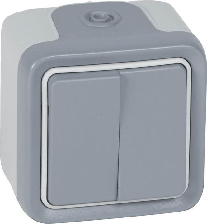 Legrand Plexo55 Rocker switch double change damp-proof surface-mounted grey 069715