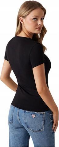 Actual product image Guess Women's round neck T-shirt with gradient glitter logo (XL)