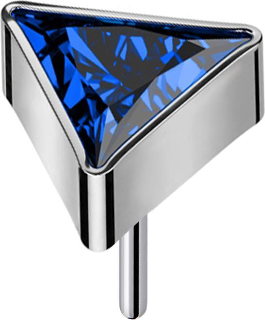 Produktbild Star Piercing Threadless dreieck silber Kristall dunkelblau (ohne Messing, Titan G23)