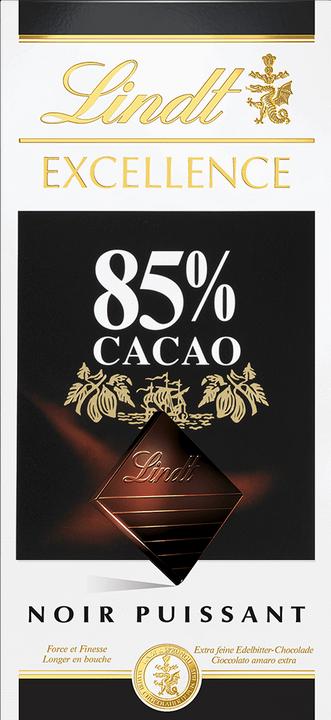 Lindt Tablette de chocolat noir Excellence 85% Cacao (100 g)
