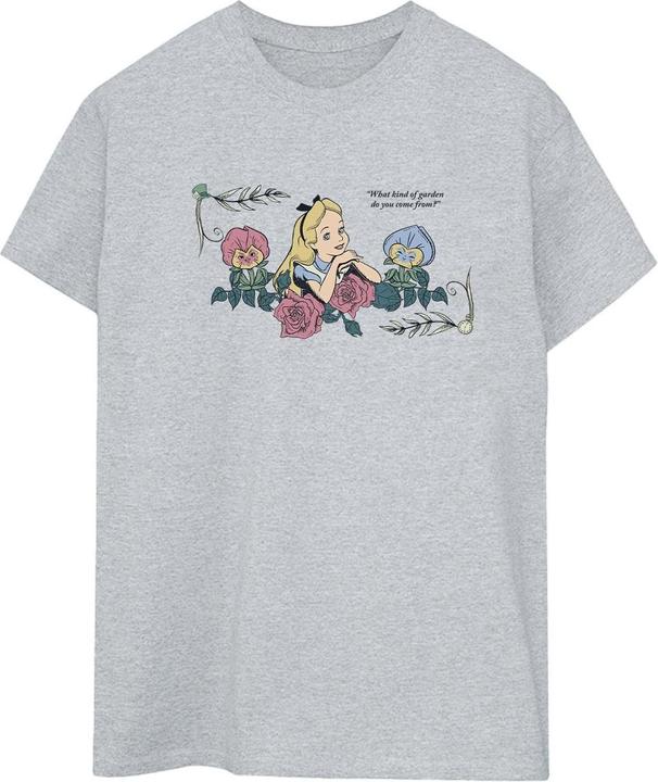 Actual product image Disney Womens/Ladies Alice In Wonderland What Kind Of Garden Cotton Boyfriend T-Shirt (XL)