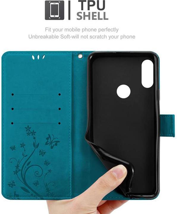 Actual product image Cadorabo Flower Book cover (Xiaomi Redmi Note 7)