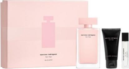 Narciso Rodriguez for Her 3 Piece Set 3.3oz EDP, 0.33oz EDP Travel, 1.6oz Lotion (Parfum set)