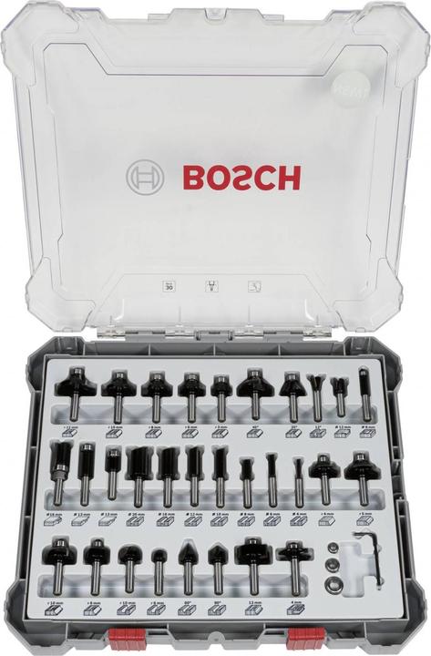 Immagine prodotto Bosch Professional Zubehör Set di bave a mano libera. Gambo da 8 mm. 30 pezzi
